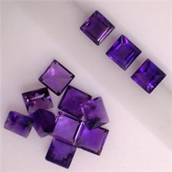 4.10 CTS LOT OF 12 SQUARE AMETHYSTS 4X4 MM