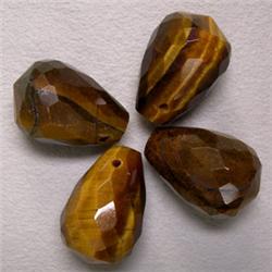 60 CTS LOT OF 4 TIGER'S EYE BRIOLETTE 17X12 MM