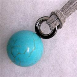 20 MM S. SILVER STAB TURQUOISE UNISEX PENDANT