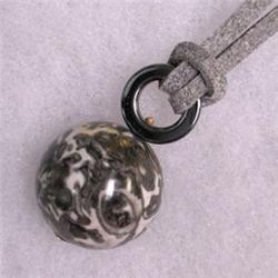 20 MM S. SILVER JASPER UNISEX PENDANT W/ CORD