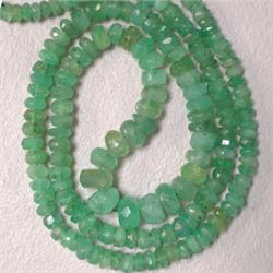 41.80 CTS EMERALD RONDELLE STRAND 5-3 MM - 15 INCHES