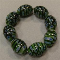 19x14 MM LOT OF BLOWN GLASS (MILLEFIORI STYLE) BEADS