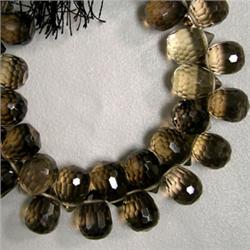 262 CTS SMOKY TOPAZ BRIOLETTE STRAND 15x10 MM - 8 INCHES