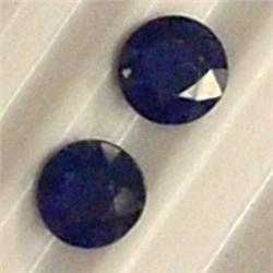0.71 CTS PAIR OF ROUND SAPPHIRE 4 MM