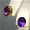 Image 1 : 14K GOLD 4 CTS AMETHYST STUDS EARRINGS 12x10 MM