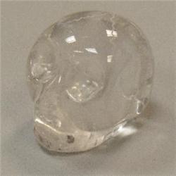 232 CTS CARVED CRYSTAL QUARTZ SKULL 30x27 MM