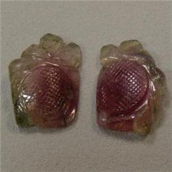 30.10 CTS TWO CARVED TOURMALINE