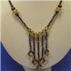 Image 1 : 179 CTS VINTAGE CITRINE AND RHODOLITE NECKLACE - 16 INCHES LONG