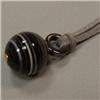 Image 1 : 14K GOLD 20 MM STRIPPED AGATE AND HEMATITE PENDANT