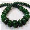 Image 1 : 500 CTS CARVED GLASS FILLED ENHANCED EMERALD STRAND 11 MM - TEMPORARY CLASP
