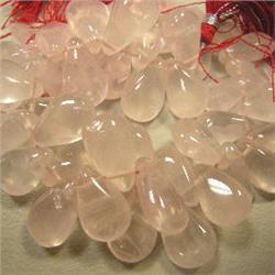 383 CTS ROSE QUARTZ TEAR DROPS STRAND 16x10 MM APPROX