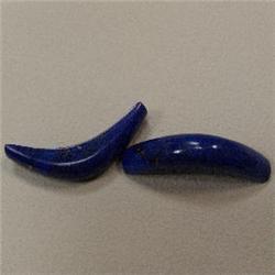 33 CTS PAIR OF CARVED AFGHAN LAPIS LAZULI PIECES 35x6 MM