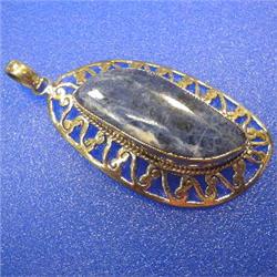 67x38 MM SODALITE METAL PENDANT