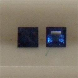 0.39 CTS PAIR OF SQUARE CUT SAPPHIRE 3 MM