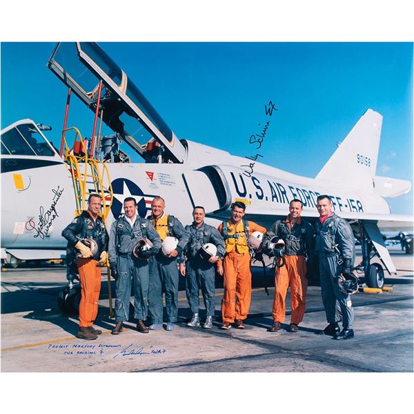 Gordon Cooper, Scott Carpenter, and Wally Schirra Signed Photograph