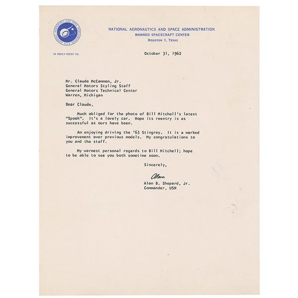 Alan Shepard Typed Letter Signed