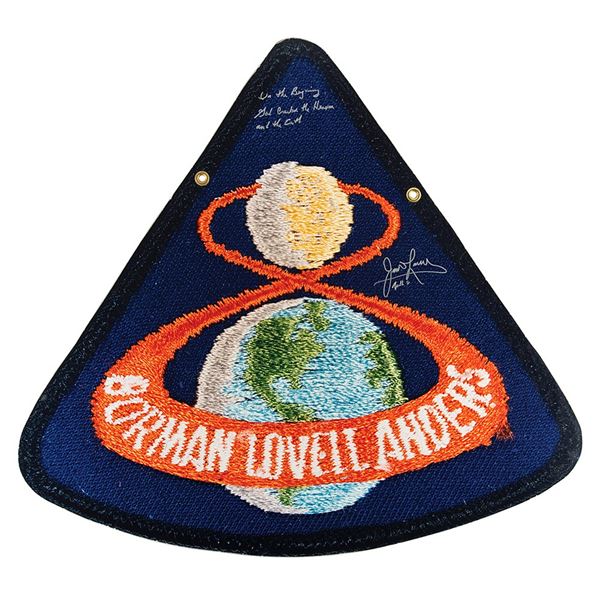 James Lovell Signed Apollo 8 Patch Emblem