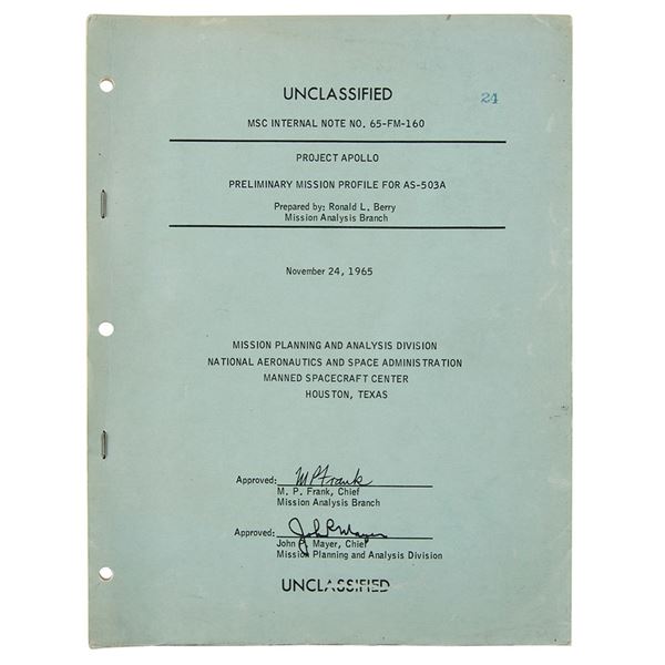 Apollo 8 Preliminary Mission Profile