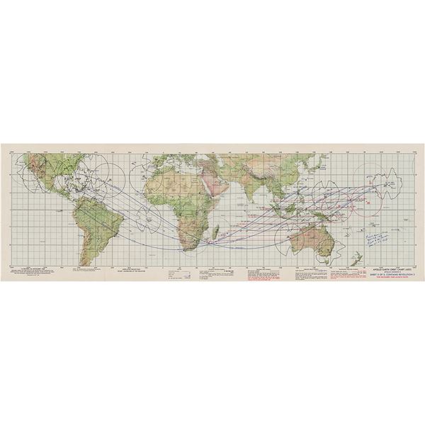 Frank Borman Signed Apollo 8 Earth Orbit Chart