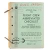 Image 1 : Apollo 9 CSM Flight Crew Abbreviated Checklist
