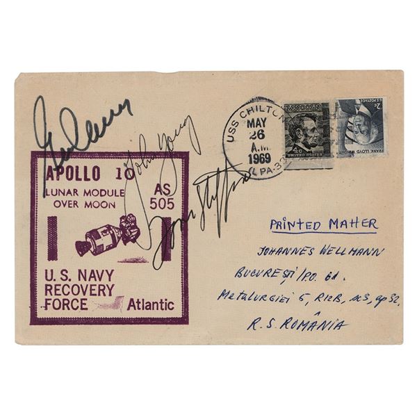 Apollo 10 Signed 'Splashdown' Cover