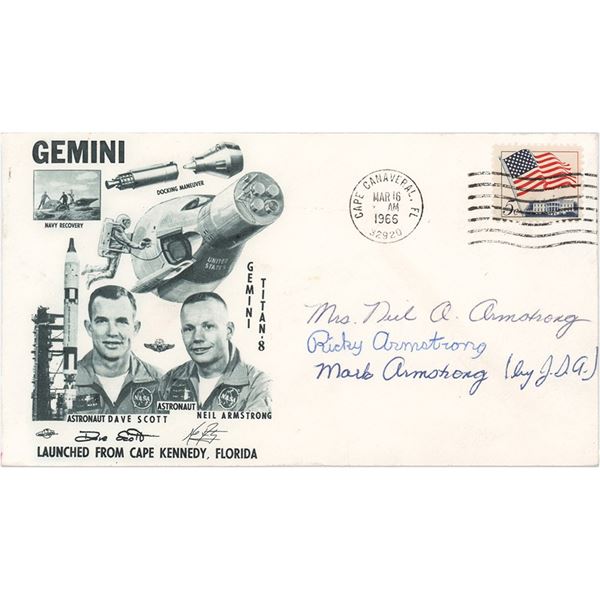 Neil Armstrong's Family (Wife and Son) Signed Cover