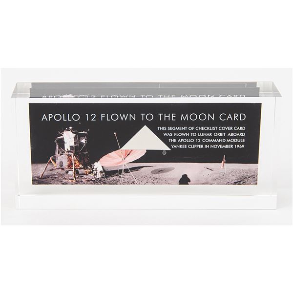 Apollo 12 Flown Card Swatch Display (Attested to as Flown by Moonpans)