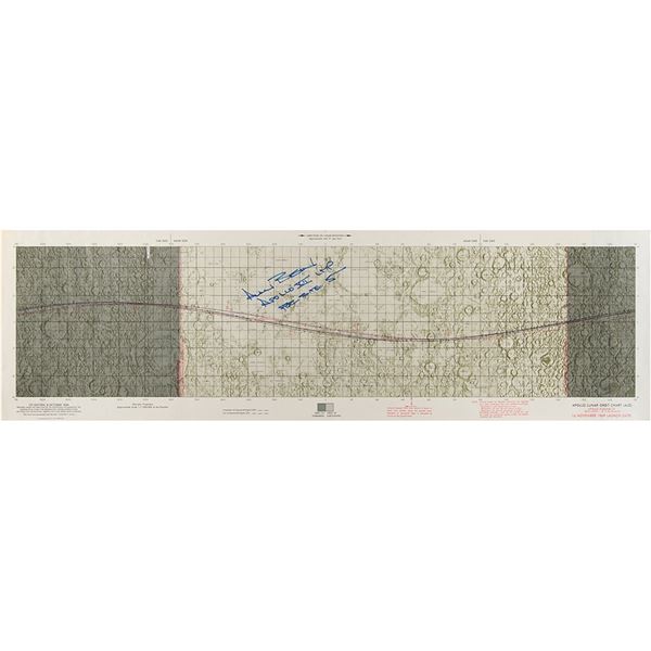 Alan Bean Signed Apollo 12 Lunar Orbit Chart