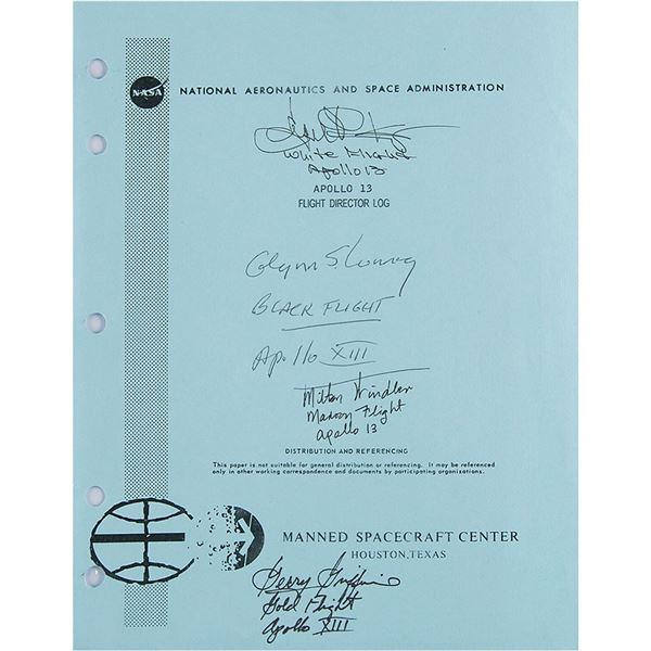 Apollo 13 Multi-signed Complete Copy of the Flight Director's Log