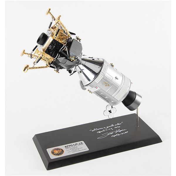 Fred Haise Signed Model of the Apollo 13 Command and Lunar Module