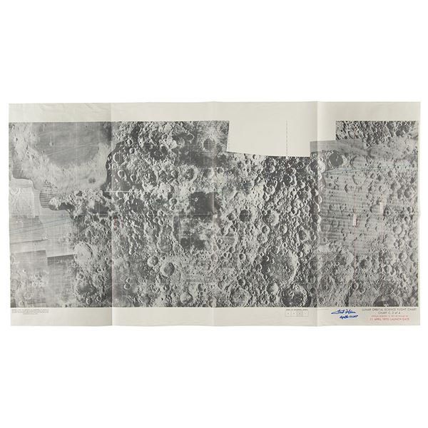 Fred Haise Signed Lunar Orbital Science Flight Chart
