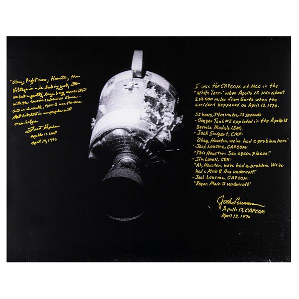 Fred Haise and Jack Lousma Signed Oversized Photograph