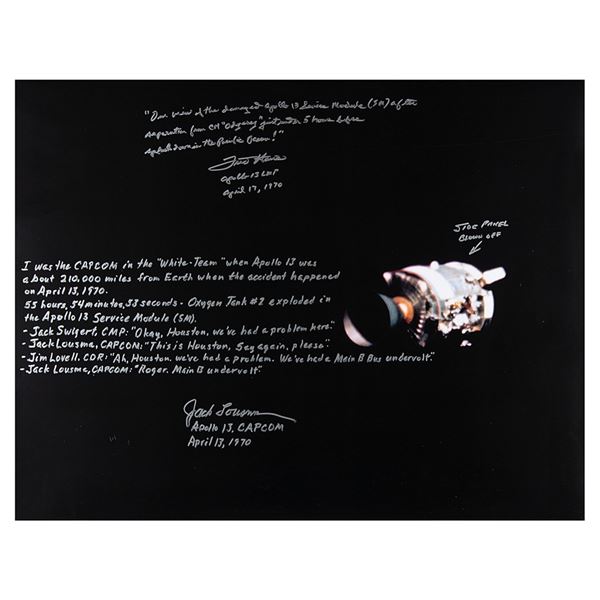 Fred Haise and Jack Lousma Signed Oversized Photograph