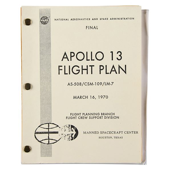 Sy Liebergot's Apollo 13 Flight Plan and Post-Flight Report