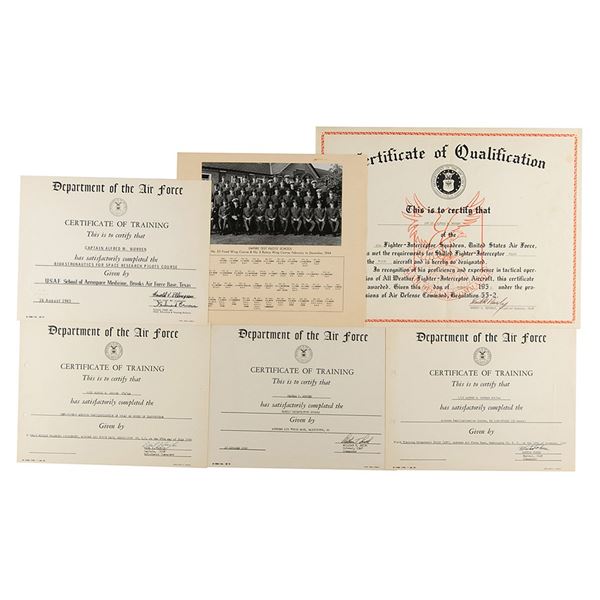 Al Worden's Air Force Certificates and Class Photo
