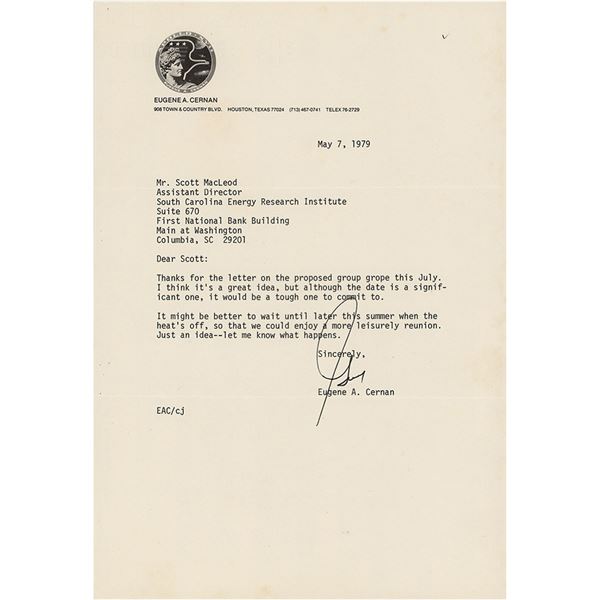 Gene Cernan Typed Letter Signed