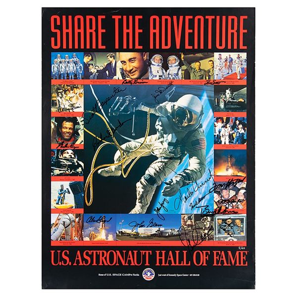 Astronaut Hall of Fame Poster Signed by (17) Astronauts