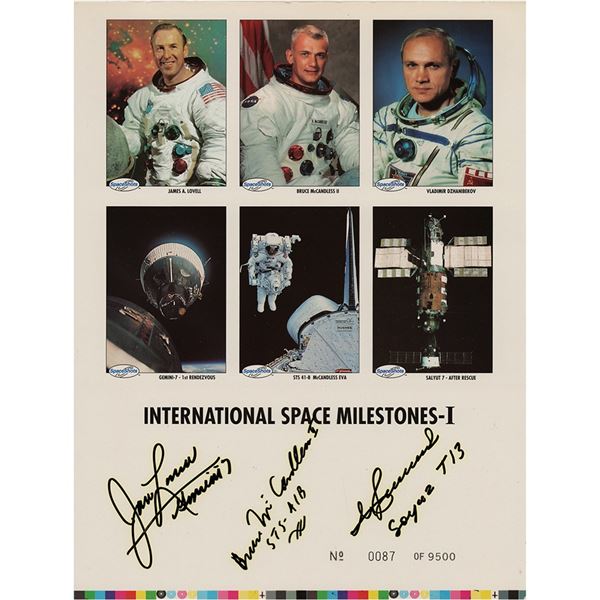 Astronauts Signed Trading Card Sheet