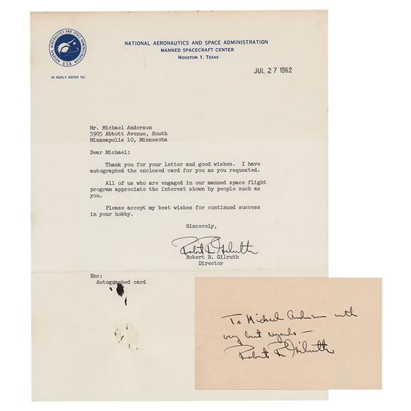 Robert Gilruth Typed Letter Signed and Signature