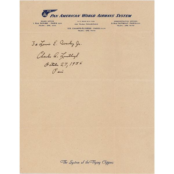 Charles Lindbergh Signature