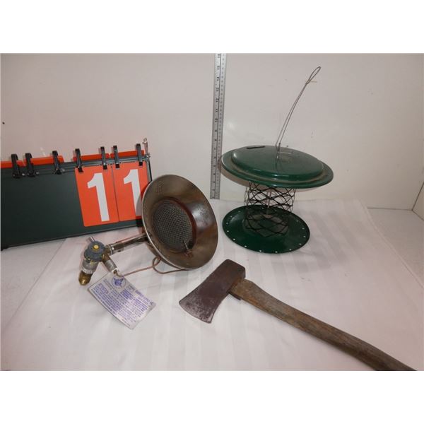 propane heater & axe