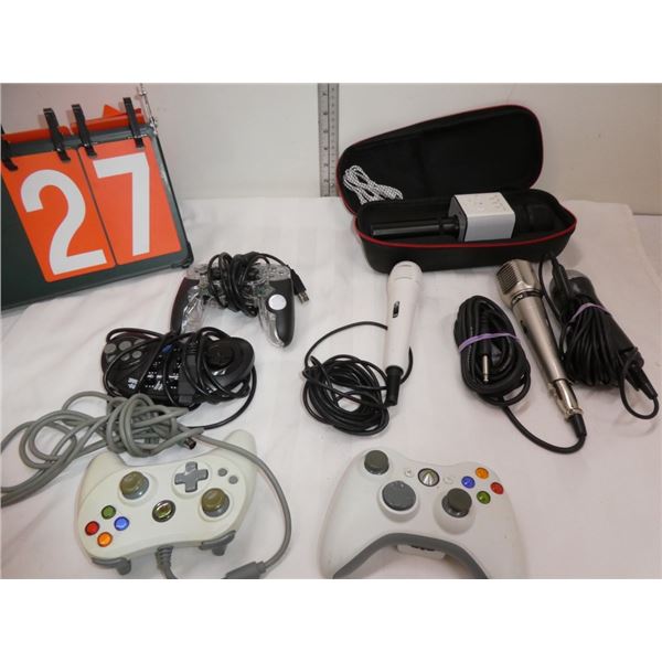 gaming controllers, microphones