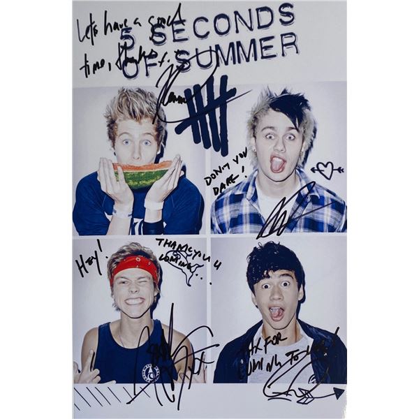 Autograph Signed 5 second of Summer Photo