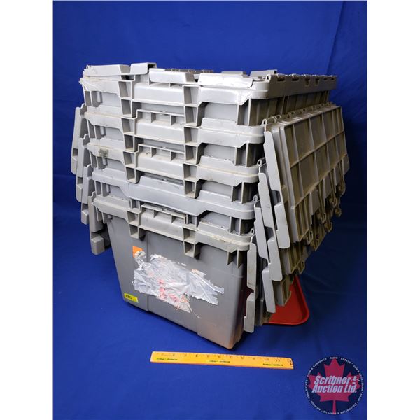 Stackable Grey Totes (5) (23