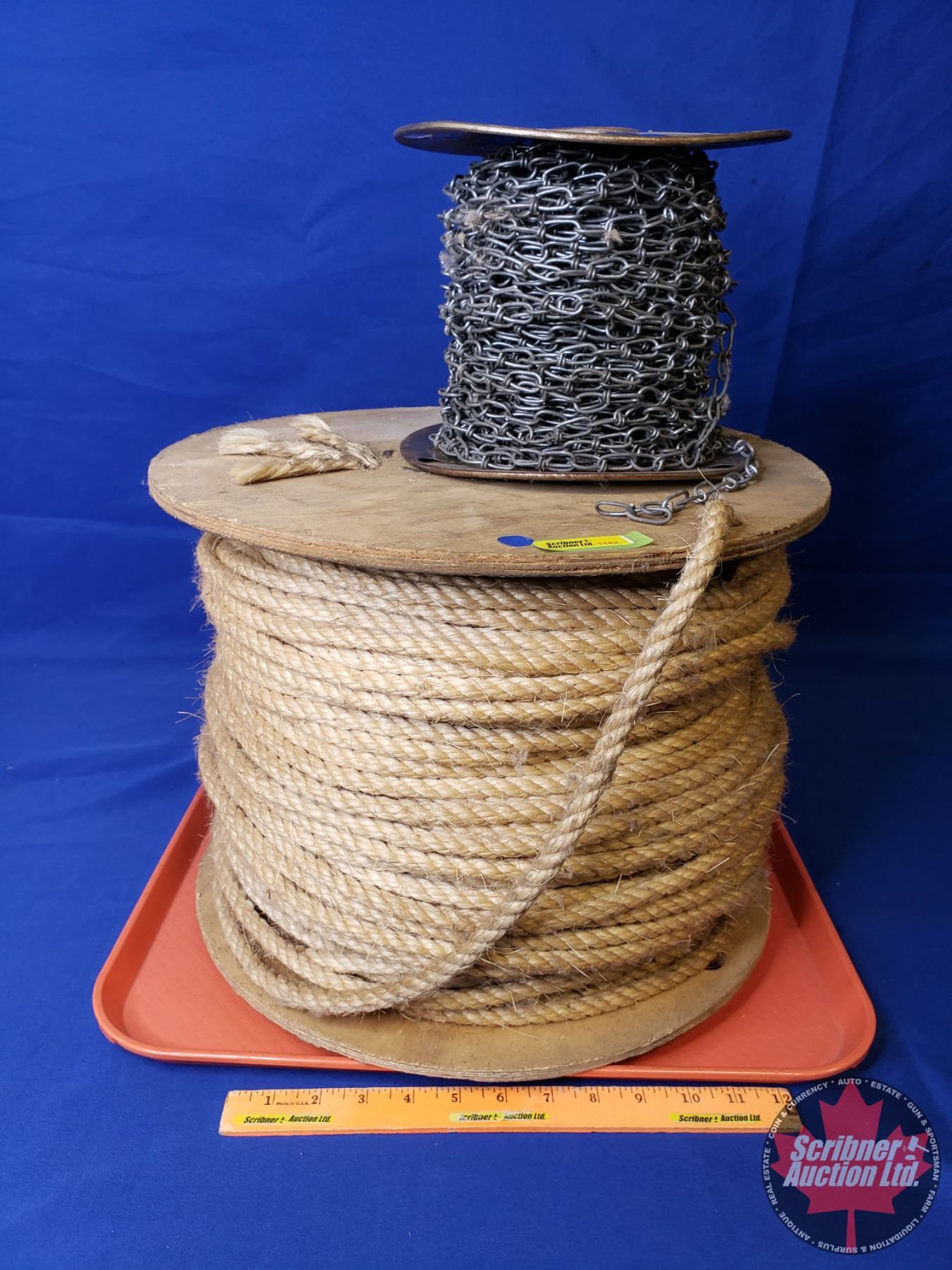 2 Spools : 1 Chain & 1 Rope (Chain = Zinc Plated #3 Lion : Spool 7