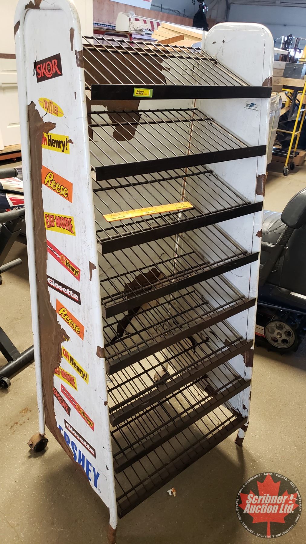 Chocolate Bar Store Display Rack on 2 Wheels (60
