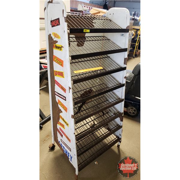 Chocolate Bar Store Display Rack on 2 Wheels (60