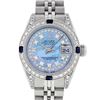 Image 1 : Rolex Ladies Stainless Steel Quickset Blue MOP Diamond Lugs Datejust Wristwatch