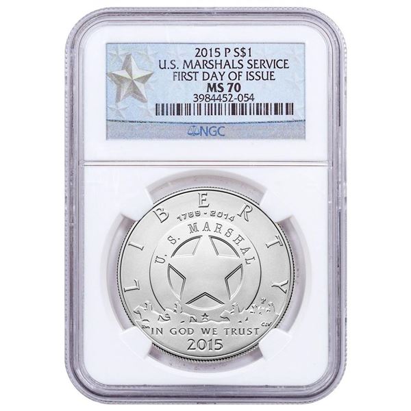 2015-P U.S. Marshals Service Proof Clad Half Dollar Coin NGC MS70