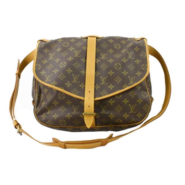 Louis Vuitton Brown Monogram Canvas Leather Saumur 35 cm Crossbody Bag